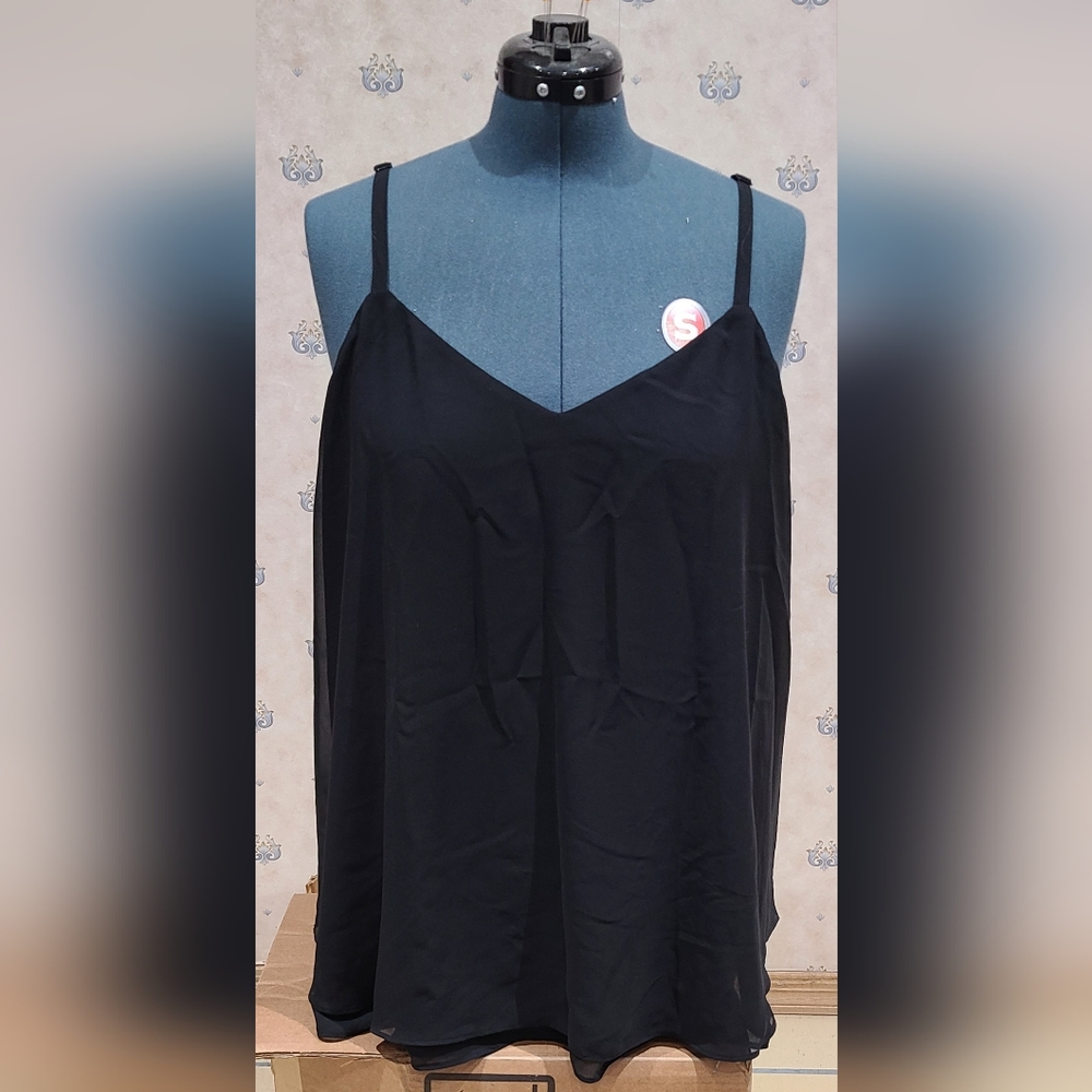 Torrid Sophie Chiffon Swing Cami, size 2 in black